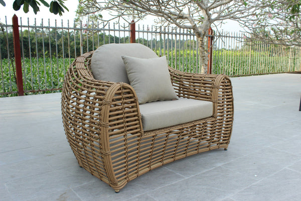 VIG Furniture Renava Sandra - Outdoor Beige + Wicker Sofa Set VGATRASF-227
