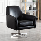 Comfort Pointe Phoenix Black Leather Gel Swivel Armchair Black / Nickel