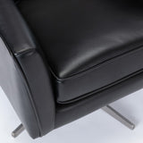 Comfort Pointe Phoenix Black Leather Gel Swivel Armchair Black / Nickel
