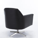 Comfort Pointe Phoenix Black Leather Gel Swivel Armchair Black / Nickel