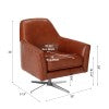 Comfort Pointe Phoenix Caramel Leather Gel Swivel Armchair Caramel / Nickel