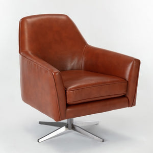 Comfort Pointe Phoenix Caramel Leather Gel Swivel Armchair Caramel / Nickel