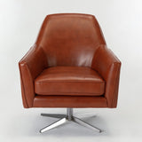 Comfort Pointe Phoenix Caramel Leather Gel Swivel Armchair Caramel / Nickel