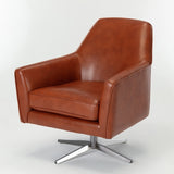 Comfort Pointe Phoenix Caramel Leather Gel Swivel Armchair Caramel / Nickel