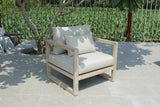 VIG Furniture Renava Calm - Outdoor Grey + Acacia Sofa Set VGATRASF-229