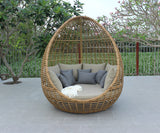 VIG Furniture Renava Cocoon - Outdoor Beige + Wicker Lounge Bed VGATRABD-152