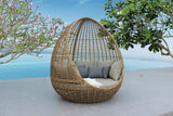 VIG Furniture Renava Cocoon - Outdoor Beige + Wicker Lounge Bed VGATRABD-152