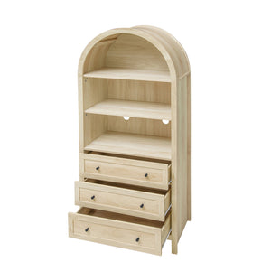 English Elm Arched Modern Farmhouse Pantry Cabinet - Versatile Wood Storage With Adjustable Shelves & Drawers W688P278921