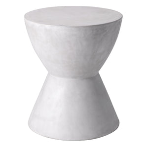 Sunpan Logan Sculptural Round End Table – Contemporary Concrete Design for Urban Living Spaces White