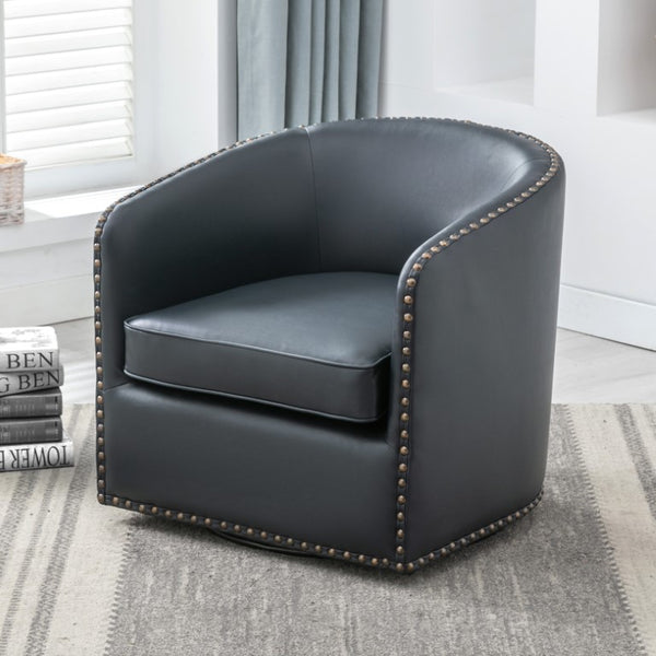 Comfort Pointe Tyler Swivel Arm Chair Midnight Bue