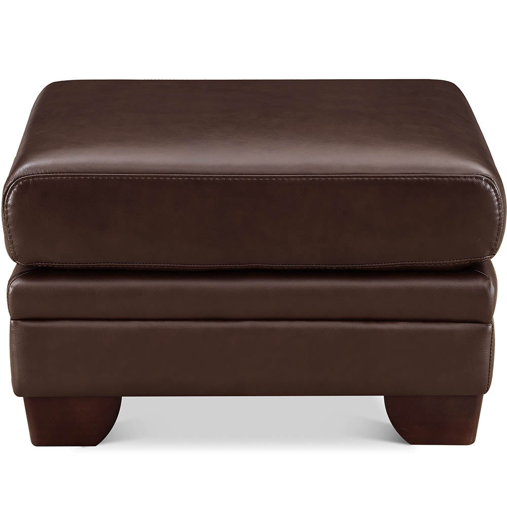 English Elm Magnum Brown Leather Ottoman with Top-Grain Leather, Pocket Coil Comfort, Kiln-Dried Wood Frame B2705P338117