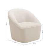 Comfort Pointe Andria Boucle Swivel Chair Milky White