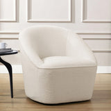 Comfort Pointe Andria Boucle Swivel Chair Milky White