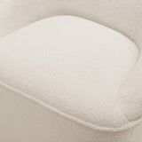 Comfort Pointe Andria Boucle Swivel Chair Milky White