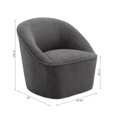 Comfort Pointe Andria Boucle Swivel Chair Grey