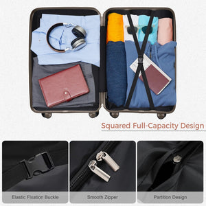 English Elm Premium Polypropylene Hard Shell Luggage Set Three Piece with Tsa Locks Spinner Wheels Light Brown N726P460073A