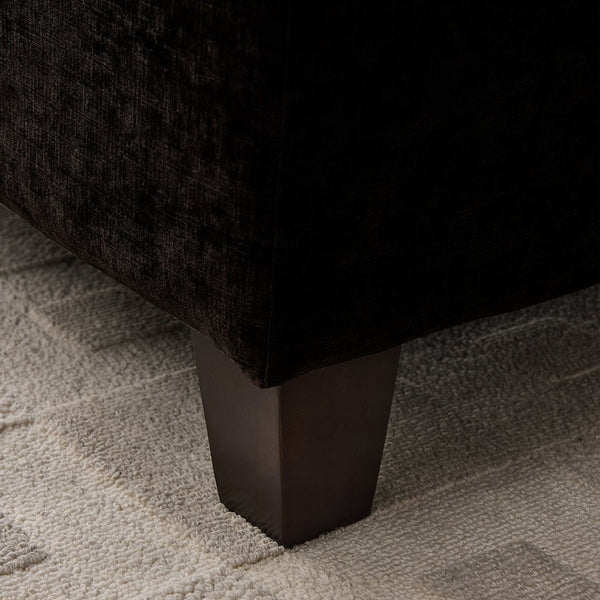 English Elm 96.5" L-shaped Chenille Sectional with Storage Ottoman Eucalyptus Frame Living Room Black W1097S00285