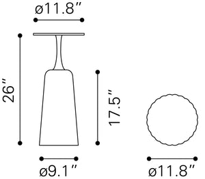 Chenai Drink Table Black 109766 Zuo Modern