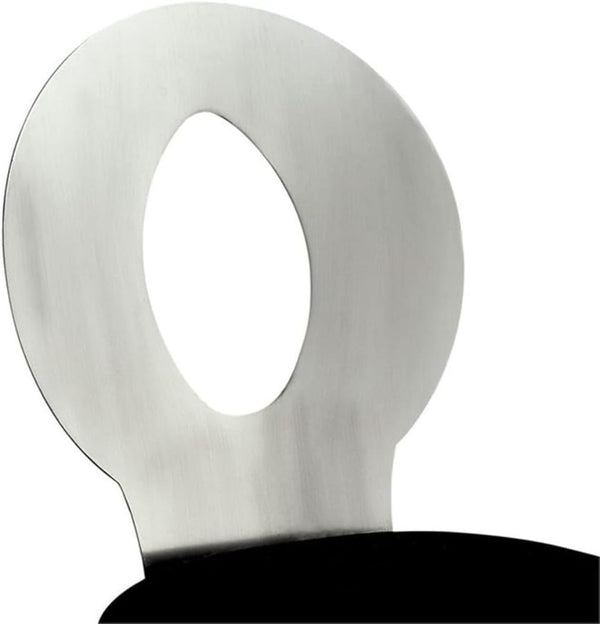 English Elm Contemporary Oval Back Dining Chairs Set of 2 with Padded Microfiber Seats, Powder-Coated Metal Frame, Sleek Design Black,Silver 42 L x 19 W x 15 H B011P232975