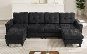 English Elm Swivel Barrel Accent Chair Chenille Tufted Round Club Seat for Living Room Lounge Black N719S002250B