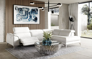 VIG Furniture Lamod Italia Monte Carlo - Italian Modern White Leather Right Facing Sectional Sofa VGCC-MONTECARLO-WHT-RAF