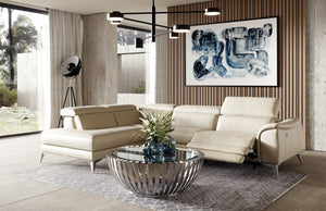 VIG Furniture Lamod Italia Monte Carlo - Italian Modern Cappuccino Leather Left Facing Sectional Sofa VGCC-MONTECARLO-CAPP-LAF