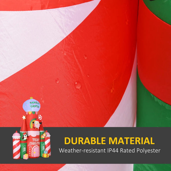 English Elm 10ft Candy Castle Holiday Inflatable Yard Display with Led Lights and Festive Characters T3971P404208