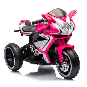 English Elm 6v Kids Ride on Motorcycle with Led Wheels Mp3 Player and Sport Bike Style for Toddlers Pink W1760110305