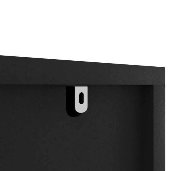 English Elm Black Nine Drawer Wide Dresser Matte Wood Chest with Wavy Relief Panels Bedroom Storage Black W409P307541