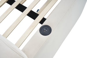 English Elm Twin Upholstered Daybed with Trundle Sofa Bed for Guest Room, Pine Wood Frame, Velvet Upholstery, Sturdy Slat Support and Full-Length Comfort Beige W1361S00020