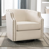 Comfort Pointe Aerin Linen Swivel Glider Barrel Chair Linen