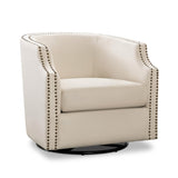 Aerin Linen Swivel Glider Barrel Chair