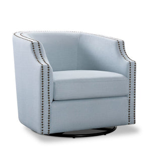 Comfort Pointe Aerin Sky Blue Swivel Glider Barrel Chair Sky Blue