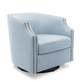 Comfort Pointe Aerin Sky Blue Swivel Glider Barrel Chair Sky Blue