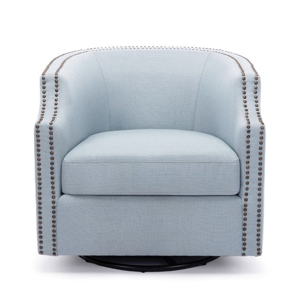 Comfort Pointe Aerin Sky Blue Swivel Glider Barrel Chair Sky Blue