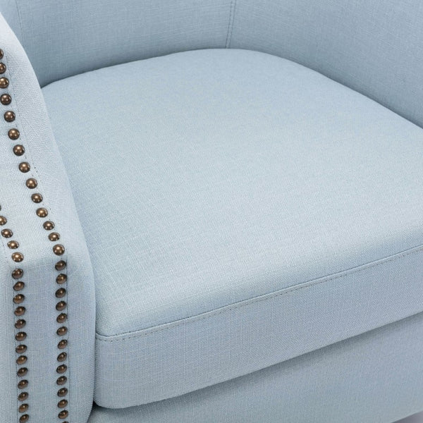 Comfort Pointe Aerin Sky Blue Swivel Glider Barrel Chair Sky Blue