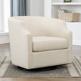 Comfort Pointe Infinity Linen Swivel Glider Barrel Chair Linen