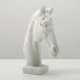 Lilys Hand Carved White Marble Horse Head 8X4X9.8H 8092-W