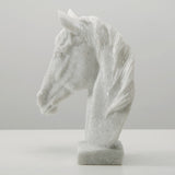 Lilys Hand Carved White Marble Horse Head 8X4X9.8H 8092-W