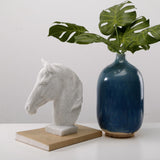 Lilys Hand Carved White Marble Horse Head 8X4X9.8H 8092-W