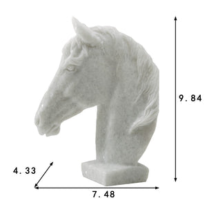 Lilys Hand Carved White Marble Horse Head 8X4X9.8H 8092-W