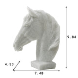 Hand Carved White Marble Horse Head 8X4X9.8H