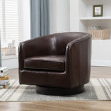 Comfort Pointe Turner Brown Top Grain Leather Swivel Chair Brown