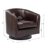 Comfort Pointe Turner Brown Top Grain Leather Swivel Chair Brown