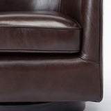 Comfort Pointe Turner Brown Top Grain Leather Swivel Chair Brown