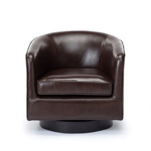 Comfort Pointe Turner Brown Top Grain Leather Swivel Chair Brown