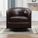 Comfort Pointe Turner Brown Top Grain Leather Swivel Chair Brown
