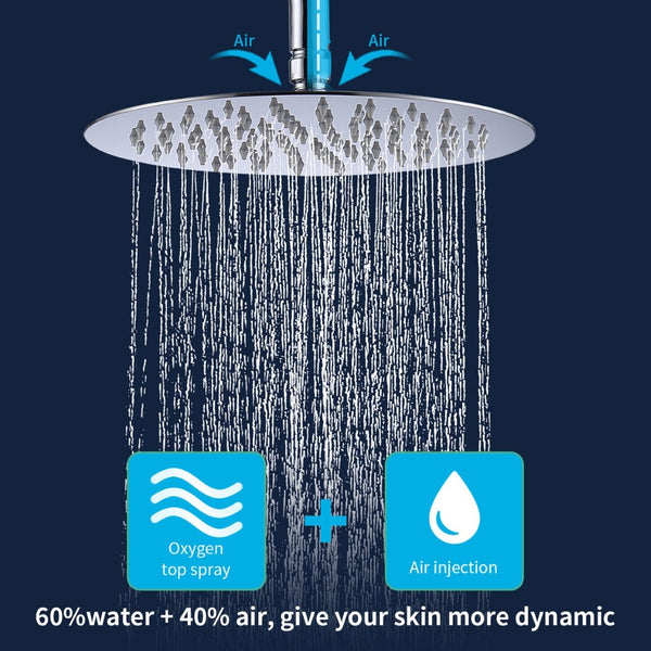 English Elm Shower System - Luxurious Wall-Mounted Chrome Faucet Combo With 10" Rainfall & Handheld Showerhead T3177P269093-GIGA