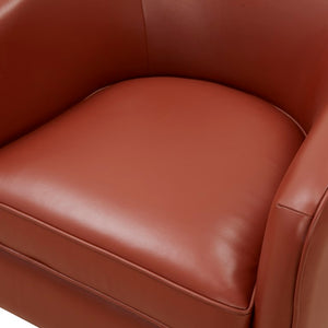 Comfort Pointe Taos Caramel Top Grain Leather Wood Base Swivel Chair Caramel / brown base