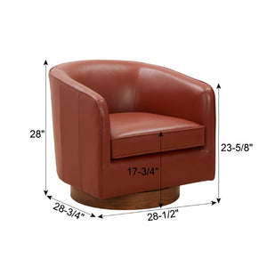Comfort Pointe Taos Caramel Top Grain Leather Wood Base Swivel Chair Caramel / brown base